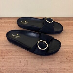 KATE SPADE Della Slide Sandals Black Women Size 8 Casual Summer Everyday Comfort
